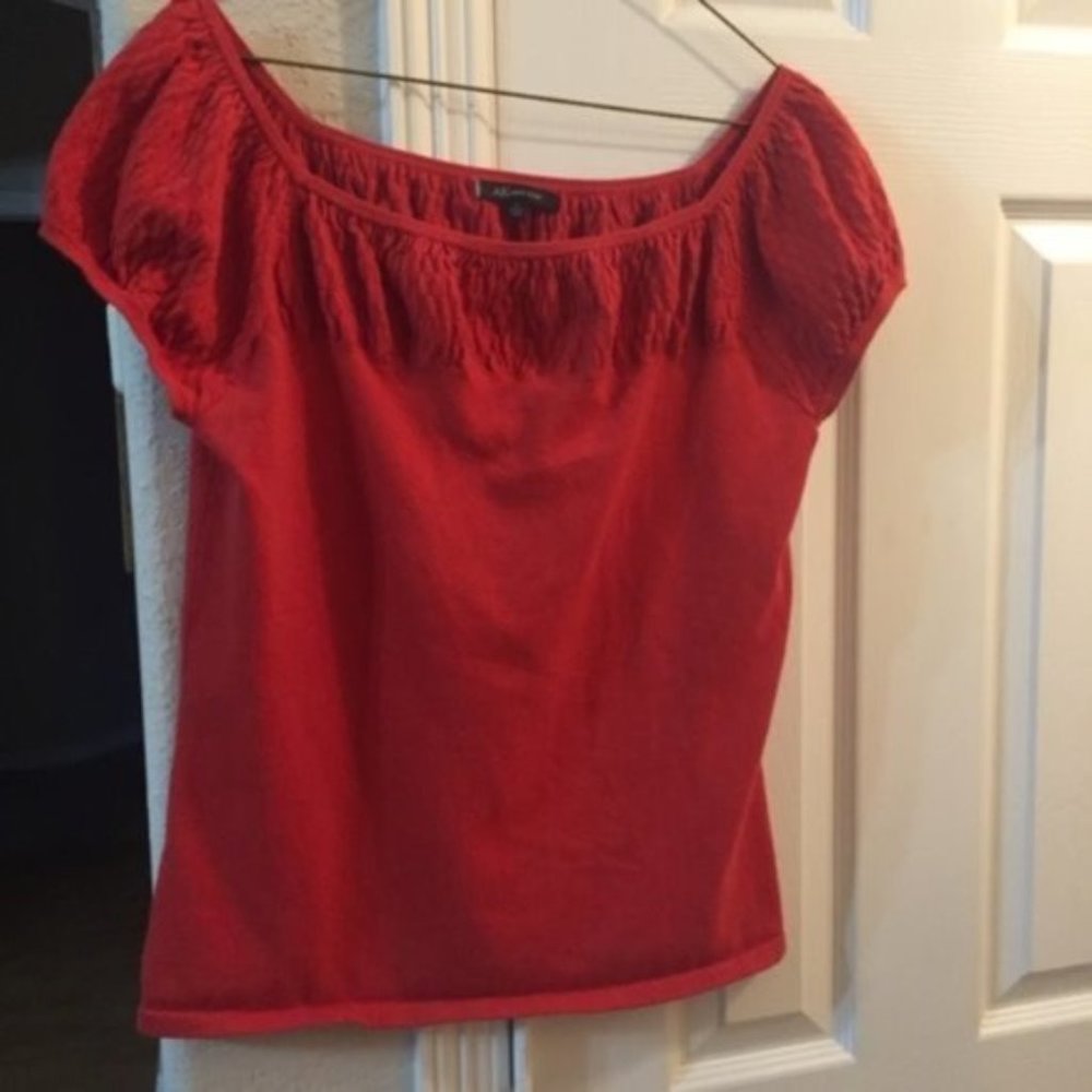 Anne Klein red short sleeve top L